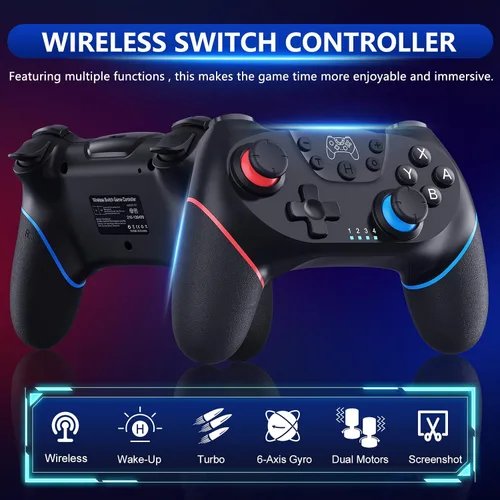 Miniatura 3 de CuleedTec Upgraded Switch Controller, Wireless Pro Controller for Switch 2/Lite/OLED, Bluetooth Remote Gamepad with Hall Effect Joystick, 6-Axis