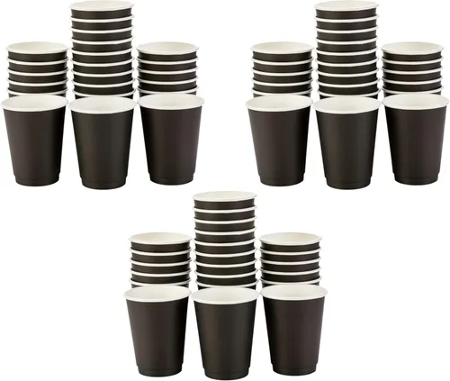 Miniatura 77 de Restaurantware Tazas de café de papel de 4 onzas, 25 tazas de papel desechables de doble pared, a prueba de fugas, reciclables, tazas calientes