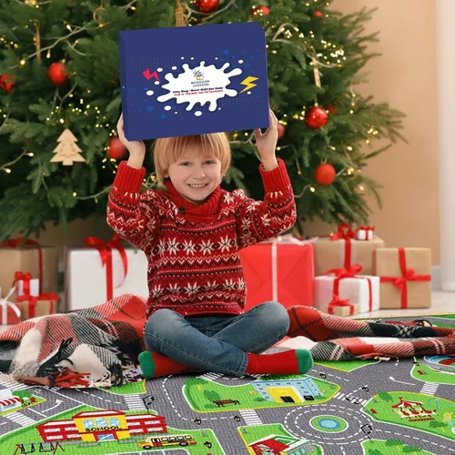 Miniatura 7 de Booooom Jackson Alfombras de coche para niños, autos de juguete de 31 x 59 pulgadas, colorido juego de simulación de ciudad divertida, alfombra