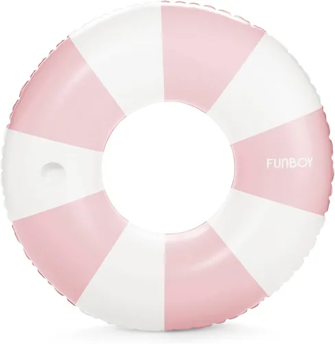 FUNBOY Giant Vintage Stripe Inflatable Tube Pool Float with Cup Holder 48" Large Pool Float for Adults Inner Tube Swimming Pool Toys Swim Rings Pool