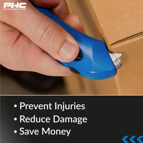 Miniatura 4 de Pacific Handy Cutter RSC-432 Cortador de seguridad para restaurante con campana de seguridad de bloqueo automático, desechable, seguro