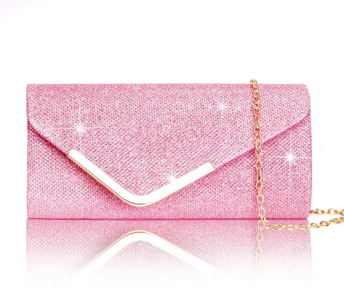 Miniatura 13 de Bolso de mano Larcenciel para mujer, bolso de lentejuelas brillante con cadena, bolso de noche con destellos para fiestas y graduaciones