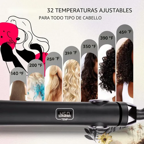 Miniatura 2 de TYMO SWAY Plancha de pelo con calentamiento rápido de 10s, plancha plana profesional de 1 pulgada y rizador en uno con 32 temperaturas ajustables
