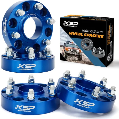 Miniatura 9 de Espaciadores de rueda KSP 6X5.5 para Silverado Sierra, 1.5" (38 mm) Espaciadores forjados reales con 78.1 mm de perforación de buje M14x1.5 Tacos