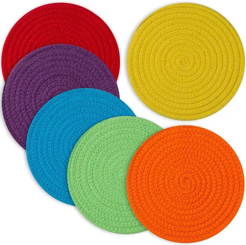 Salvamanteles para platos calientes, ollas y sartenes, almohadillas calientes de 8 pulgadas, 6 piezas, soportes para ollas para cocina, tapete