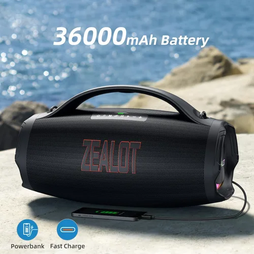 Miniatura 4 de ZEALOT Altavoz Bluetooth con subwoofer, altavoz inalámbrico fuerte con graves masivos, altavoces estéreo fuerte, 160 W RMS/200 W pico, IPX6