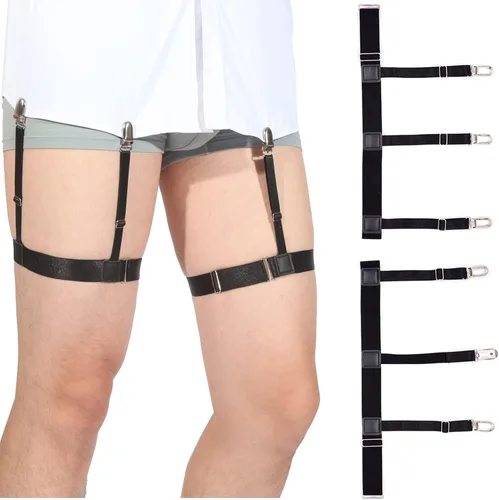 DOMAXCAI Estadías de camisa para hombres, camiseta mejorada, soportes ajustables de primera calidad, abrazaderas de bloqueo antideslizantes, ligas