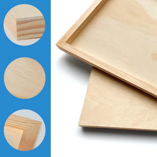 Miniatura 5 de Falling in Art Kit de paneles de madera de abedul sin terminar para pintura, lienzo de madera, paquete de 4 unidades de 4 x 12 pulgadas de estudio