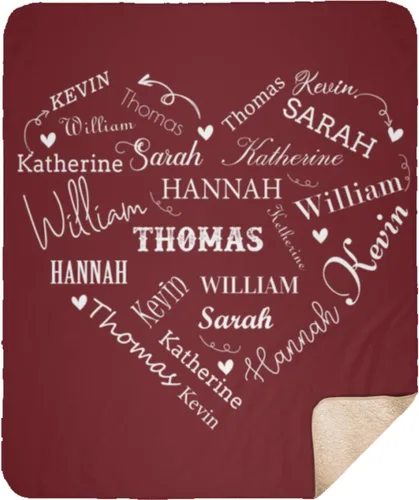 Miniatura 11 de Mantas personalizadas con el nombre, para bebés, niños y adultos, mamá, abuela, abuelo. Manta personalizada con tus nombres. Manta personalizada