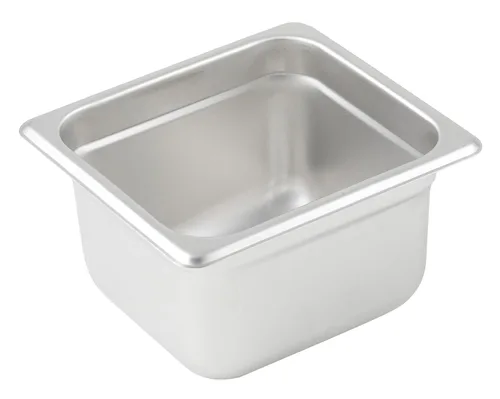 Winco Bandeja de vapor antiatascos, 1/6 por 4 pulgadas, peso estándar