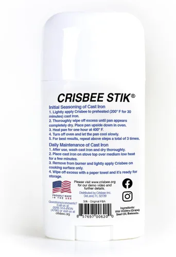 Miniatura 2 de Stik® Sazón para Hierro Fundido y Acero al Carbono - Hecho en Familia en EE.UU. - El Aceite y Acondicionador de Sazón para Hierro Fundido Preferido