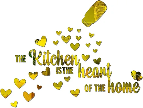 Miniatura 9 de The Kitchen is The Heart of The Home - Adhesivo de pared de espejo, calcomanía de pared de acrílico para cocina, citas inspiradoras, decoración