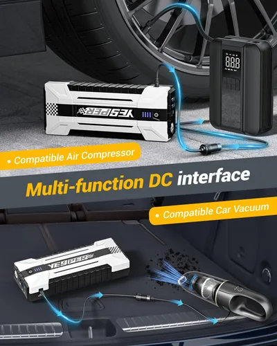 Miniatura 4 de YESPER 4120A Arrancador de Batería Portátil, Arrancador de Batería de Coche de 12V (Todo Gas, hasta 10.0L de Motor Diesel), Paquete de Impulso