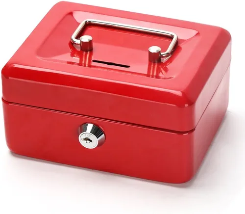 Miniatura 16 de Decaller - Caja de dinero con ranura para niños, caja de dinero pequeña con bandeja para dinero y cerradura de llave, 6 1/5 pulgadas x 5 pulgadas x