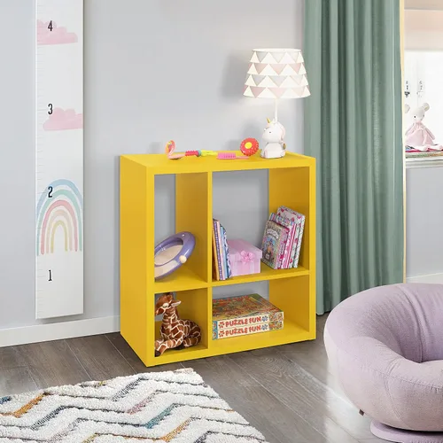 Miniatura 9 de Kings Brand Furniture - Katelyn - Estantería abierta de 4 cubos, organizador de almacenamiento de juguetes para niños (verde)