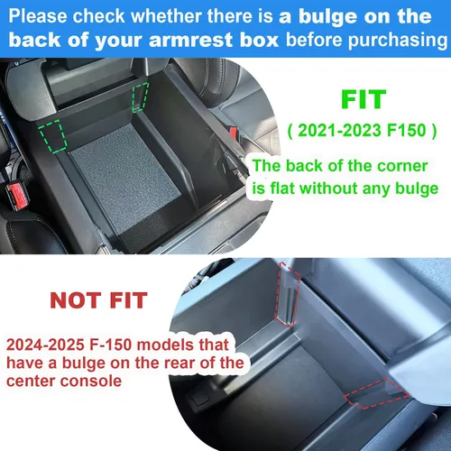 Miniatura 2 de PIMCAR Organizador de consola central para Ford F150 2021 2022 2023, F150 Lightning 2022 2023 Caja de almacenamiento del reposabrazos Accesorios