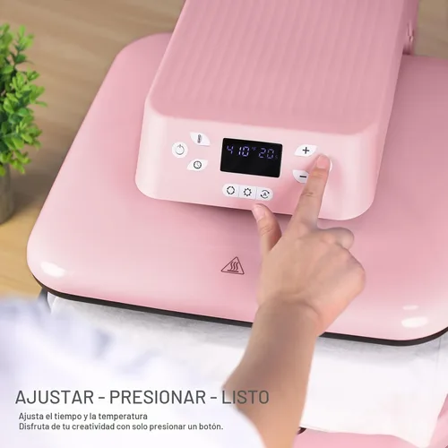 Miniatura 5 de HTVRONT - Máquina de prensa de calor automática para camisetas - Prensa de calor 15x15 con liberación automática - Calienta rápido y calienta Rosa
