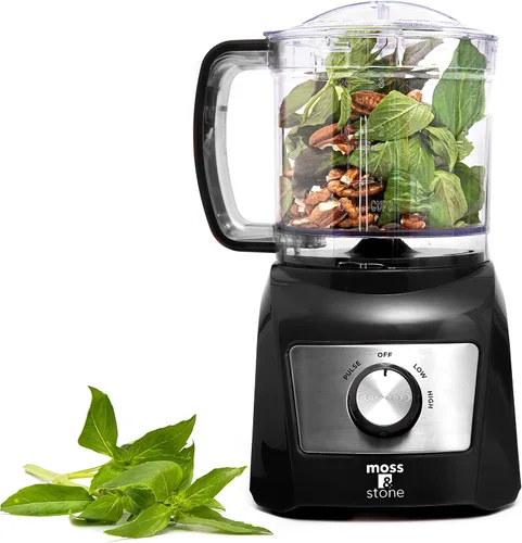 Moss & Stone Mini procesador de alimentos de 3 tazas, picador de verduras fuerte para cortar en cubitos, picar, picar y hacer puré de 300 vatios