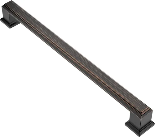 Miniatura 55 de Alzassbg - Paquete de 10 tiradores de gabinete de níquel negro cepillado de 3 pulgadas (76mm) con agujero central, manijas de gabinete de cocina