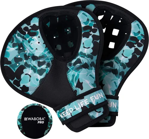 Waboba Catch Water Gloves Pro - Juego de pelotas rebotadoras de agua, para juegos de playa y juguetes de piscina, 2 manoplas estilo béisbol para