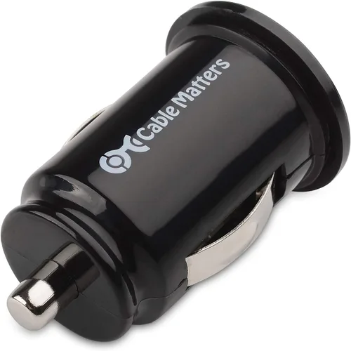Miniatura 3 de Cable Matters Paquete de 2 cargadores de coche USB dual de montaje empotrado de 4.8A 24 W, cargador USB compacto para teléfonos inteligentes