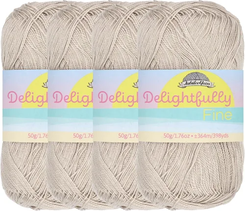 Miniatura 84 de JubileeYarn - Ovillo de hilo deliciosamente fino, 1.76 oz/madeja de rayón de bambú, color rosa polvo, 4 madejas