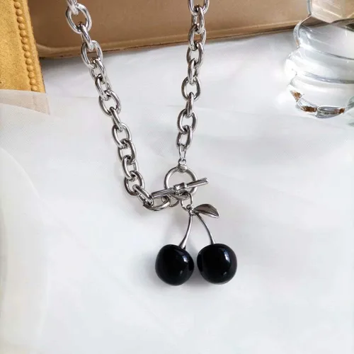 Miniatura 5 de MUGEER BTY Collar de gargantilla con cadena de corazón, collar de gargantilla punk ajustable a la moda para niñas y mujeres