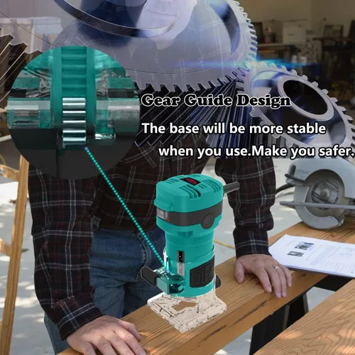 Miniatura 3 de Herramienta de enrutador para carpintería, enrutadores de palma compactos de 32.000 RPM, enrutador de recorte con 6 brocas de madera, pinzas de 1/4