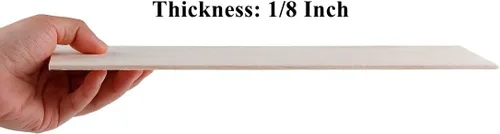 Miniatura 3 de Paquete de 12 hojas de tilo de 1/8 x 8 x 12 pulgadas, hojas finas de madera contrachapada para Cricut Maker, madera sin terminar para bricolaje