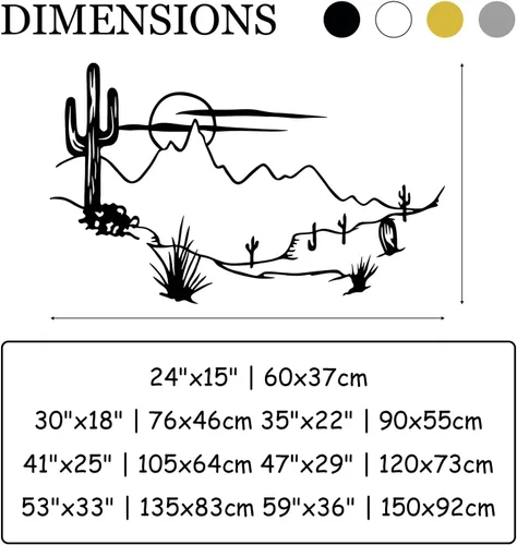 Miniatura 4 de Cadeali Arte de pared de metal de paisaje del desierto, decoración de pared de cactus de metal, decoración de pared del desierto bohemio, arte