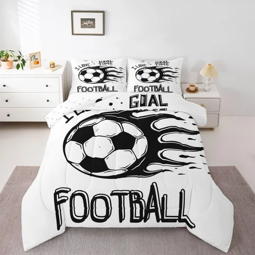 Miniatura 7 de Erosebridal Juego de ropa de cama de baloncesto tamaño individual para niños, juego de edredón deportivo para cancha de baloncesto, edredón marrón