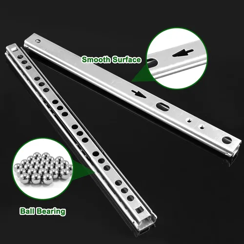 Miniatura 4 de Diapositivas de cajones de 12 pulgadas, rieles de metal para cajones pequeños, rodamiento de bolas, riel deslizante bidireccional, paquete de 12
