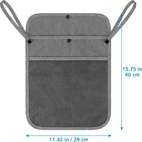 Miniatura 7 de Accmor Organizador universal de cochecito, bolsa de malla para Uppababy, Nuna, Britax, Doona, cochecitos de malla ajustable antideslizante y Gris