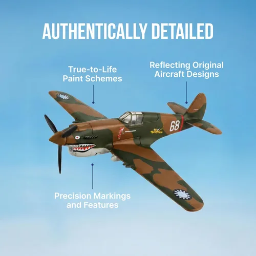 Miniatura 6 de Daron Worldwide Trading P-40 Warhawk Hell's Angels 1:90 Vehículo, marrón, negro, mediano