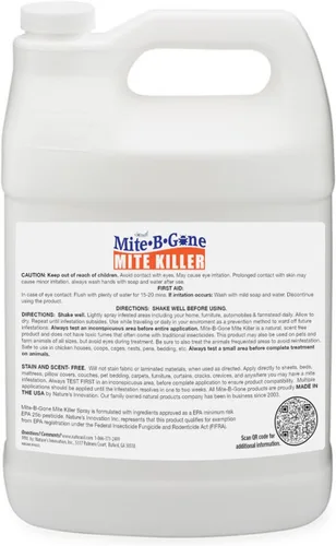 Miniatura 2 de Mite-Be-Gone - Tratamiento natural de ácaros de 1 galón que mata a humanos, polvo, pollo, aves, alfombras y ratas ácaros en hogares y granjas