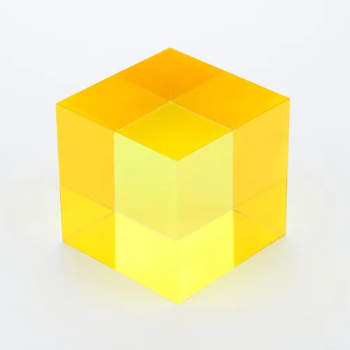 Miniatura 2 de CMY Cubes The Y Cube (1.969 in) - Cubo de tono amarillo - Cubo de color óptico - Pulido con diamante - enseña la mezcla de colores sustractiva