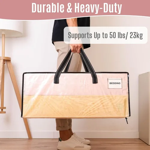 Miniatura 4 de VENO Paquete de 4 bolsas de mudanza resistentes, bolsas de embalaje transparentes para una fácil visibilidad, alternativa a las cajas de mudanza