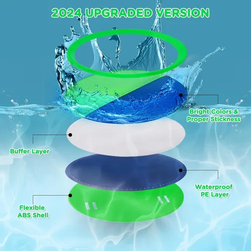 Miniatura 8 de Ayeboovi Juego de pelota para lanzar y atrapar, juguetes para la piscina y playa al aire libre, juegos para niños, 6 palas, 3 bolas, piscina, playa