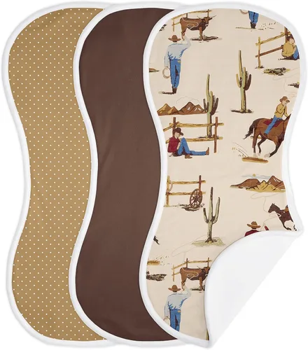 Miniatura 7 de Sweet Jojo Designs Blue Jungle Sloth - Juego de 3 paños absorbentes para eructos para bebé, recién nacido, turquesa, gris y verde, tropical, género