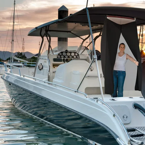 TT MOTOR Tienda de campaña de privacidad para barcos, cortina de privacidad para pontones, pontón, barco, tienda de campaña de privacidad colgante,