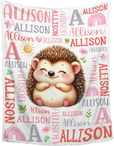 Miniatura 16 de Manta de conejo personalizada para niños y niñas, manta de bebé ultra suave, regalo personalizado, decoración de manta con nombre, 30 x 40 pulgadas