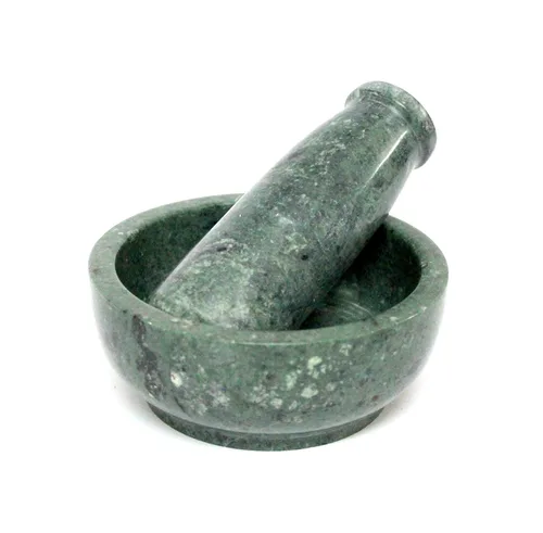KLEO Juego de mortero y mortero de piedra natural de 4 pulgadas, molinillo de especias y hierbas resistente, triturador de guacamole, no poroso,