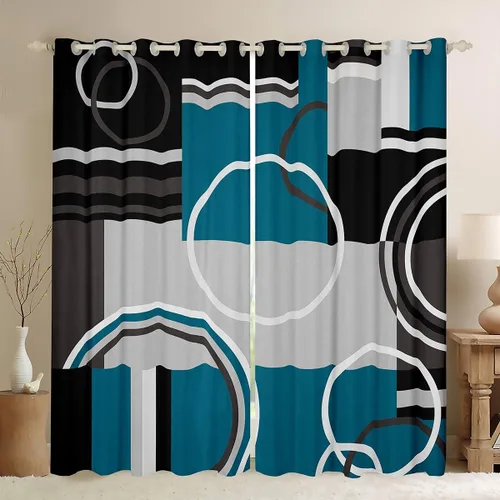 Miniatura 8 de Erosebridal - Paneles de cortina con notas musicales retro rotantes para ventana, cortinas estilo grunge de música rock para niños y adultos