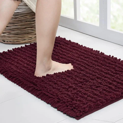 Miniatura 130 de Walensee Alfombra de baño antideslizante (24x17 pulgadas, rosa polvoriento) absorbente de agua, súper suave, lanuda de felpilla, lavable a máquina