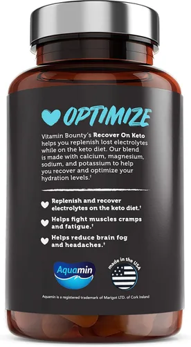 Miniatura 2 de Vitamin Bounty Recover On Keto Electrolytes - Suplementos Keto, Pastillas de Electrolitos, Suplemento de Electrolitos, Vitaminas Keto, Hidratación