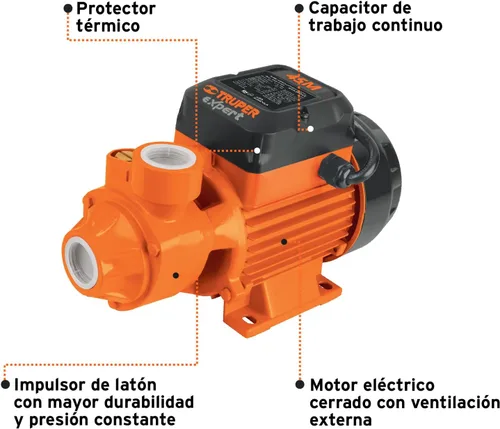 Miniatura 4 de Truper 10068 / BOAP-1/2 - Bomba de agua con impulsor periférico de 1/2 HP