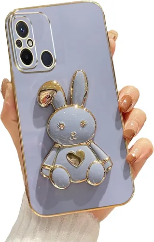 Miniatura 76 de Estuche con soporte de conejo de corazón para Xiaomi Redmi Note 10S, galvanizado suave TPU protector delgado a prueba de golpes con lindo conejito