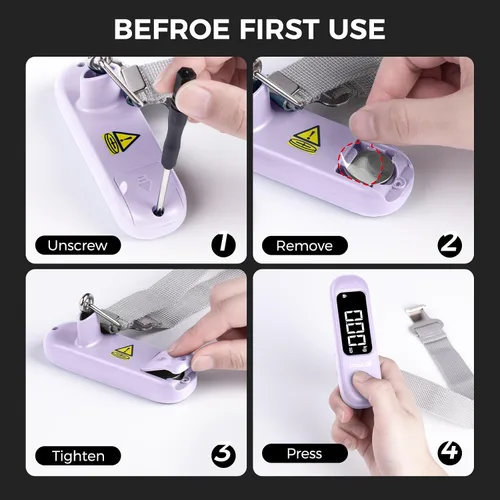 Miniatura 9 de pack all Báscula de equipaje de 110 libras, báscula digital de equipaje de mano, báscula de peso para maleta de viaje con pantalla LCD, batería