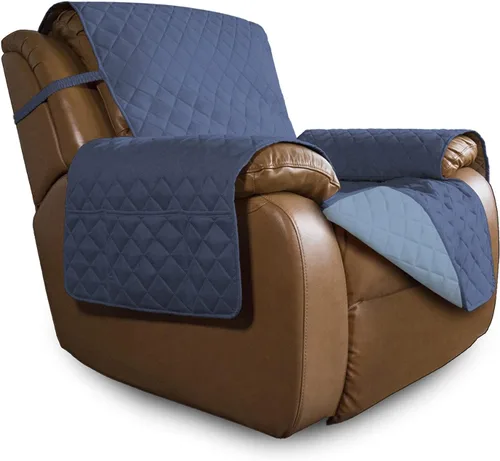 Miniatura 322 de Easy-Going - Funda para sofá, futón y sillón sin reposabrazos, reversible, resistente al agua, para mascotas y niños (azul oscuro/azul claro)
