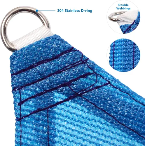 Miniatura 2 de Eden's Decor Toldo Vela de Sombra Solar de Borde Plano Recto con Ojales, Cubierta de Sombra para Pérgola, Sombra Solar para Exteriores, Sombra